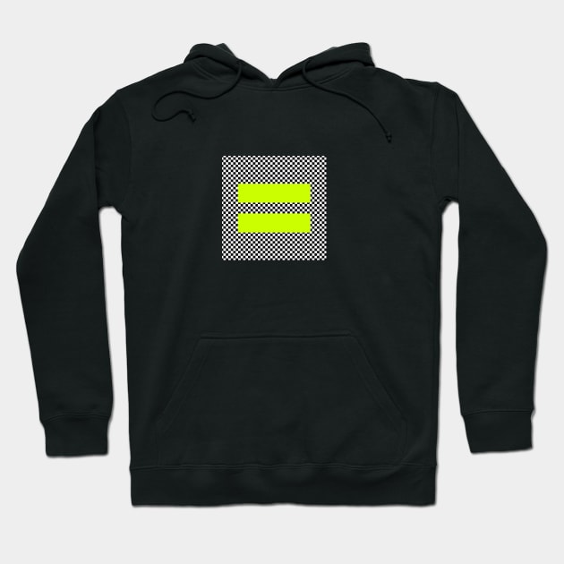 Checkerboard Equality neon yellow Hoodie by silversurfer2000